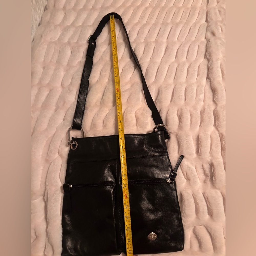 The Trend Black Leather Crossbody Bag with Silver Hardware - Picture 9 of 10